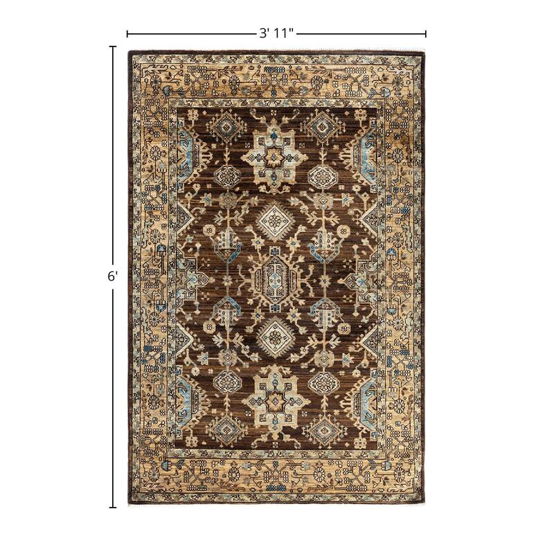 Serapi One-of-a-Kind Hand-Knotted Area Rug - Brown, 3' 11" x 6' 0" - 3' 11" x 6' 0"
