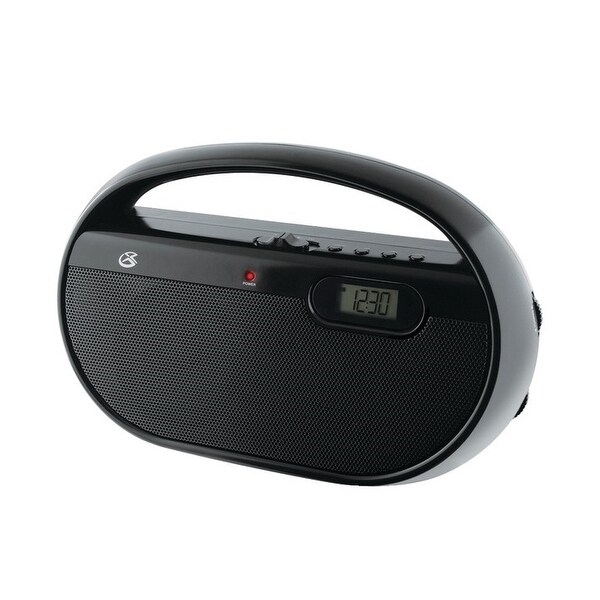 GPX R602B Portable AM/FM Radio With Digital Clock, Black