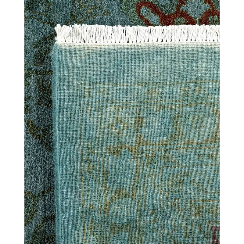 Overton Hand Knotted Wool Vintage Inspired Modern Contemporary Overdyed Gray Area Rug - 10' 3" x 13' 6"