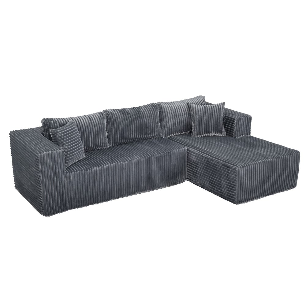 L Shaped Boneless Sectional Couches, Modern Modular Sectional Sofa with Chaise, Comfy Memory Foam Cloud Couch for Living Room