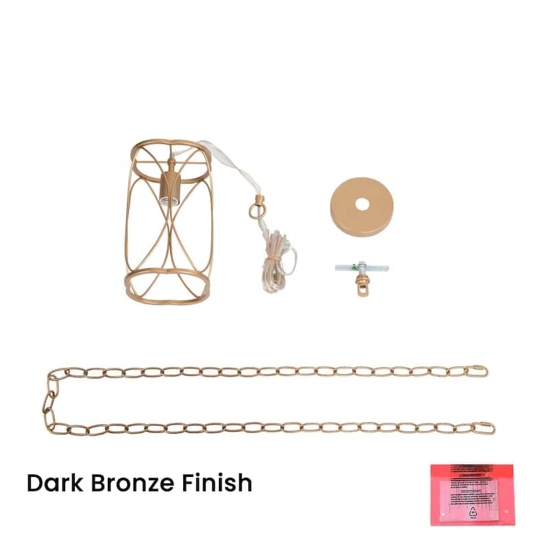 Velus Modern Farmhouse Mini Pendant Cylinder Metal Bronze Cage Kitchen Island Lights for Dining Room
