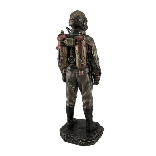 Steampunk Aeronaut Metallic Antique Bronze Finish Statue - 11 X 3.5 X 3.5 inches