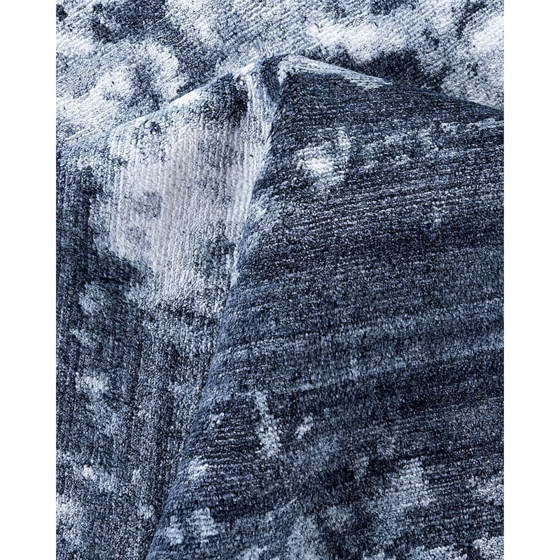 Modern One-of-a-Kind Hand-Knotted Area Rug, Blue - 8' 2" x 9' 10"