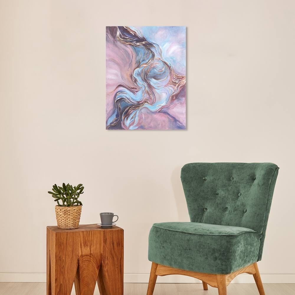 Wynwood Studio Abstract Royal Crystal I Pink and Rose Pink Glam Wall Art Canvas Print