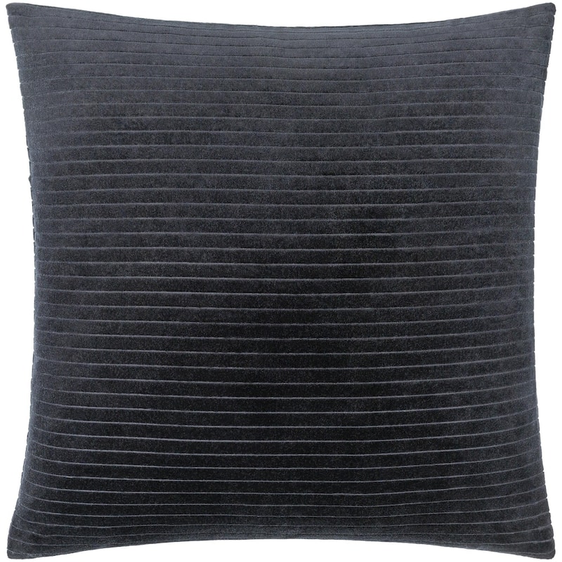 Tess Modern & Contemporary Solid Color Accent Pillow - 20"L x 20"W - Cover Only - Ink Blue