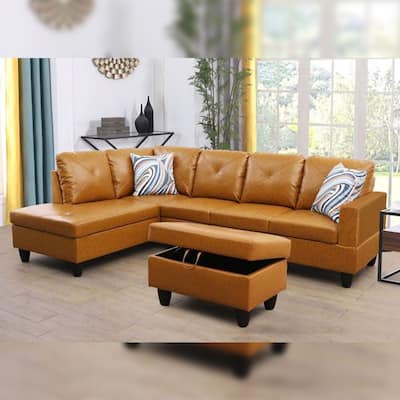 Tyler Right Facing Sectional Sofa with Ottoman
