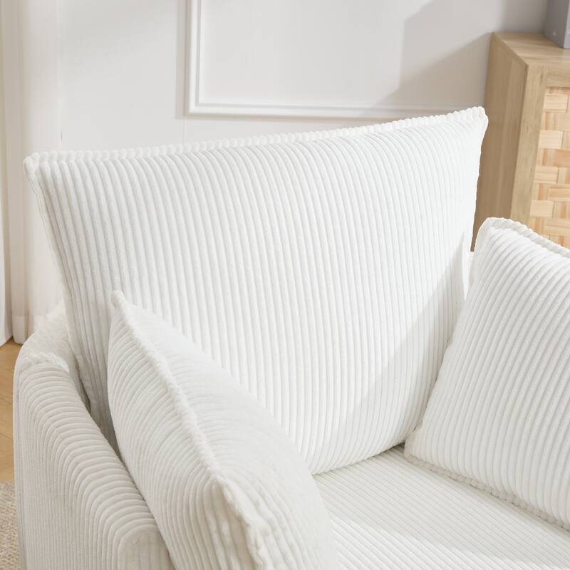 GDFStudio - Thaddeus Swivel Chair in Solid Wood Frame with 360° Metal Base.