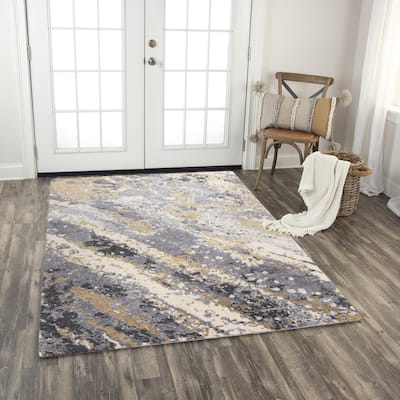 Alora Decor Belice Transitional Gray/Multi Wool/Tencel Blend Area Rug