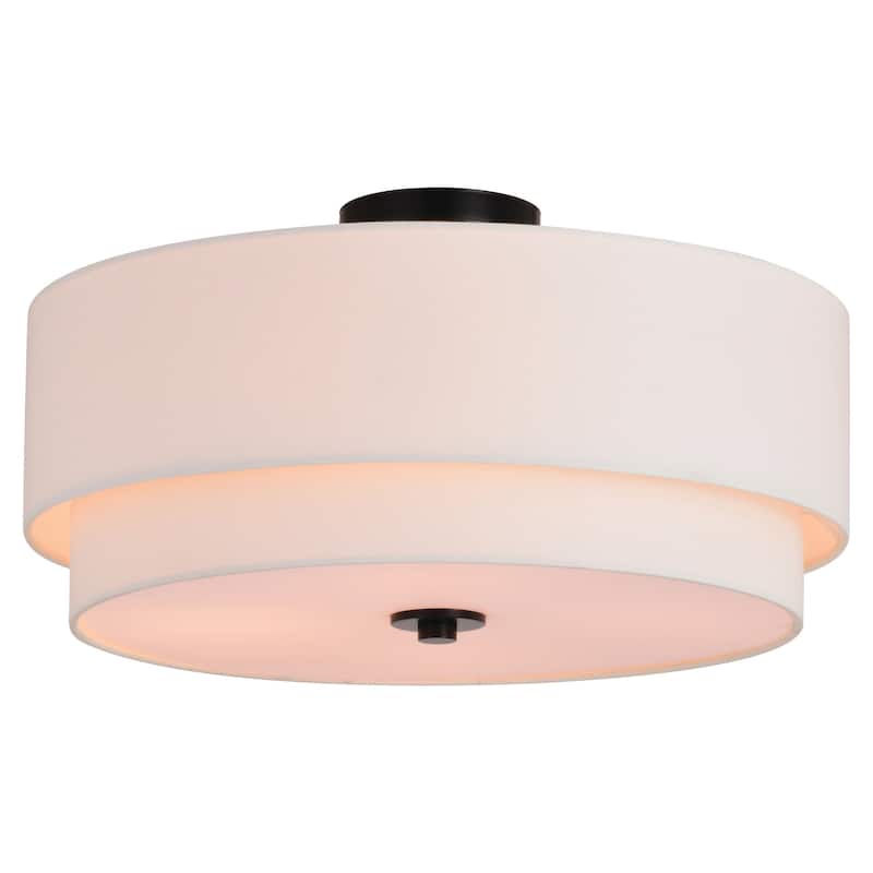 James Allan Elias 4 Light 21" Wide Semi-Flush Drum Ceiling Fixture - Black