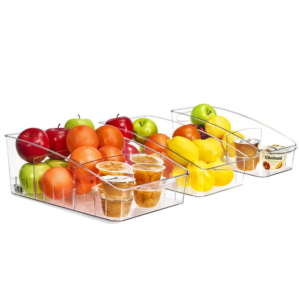 Sorbus Clear Organizing Bins on Wheels - 15.3 x 10.75 x 7.75