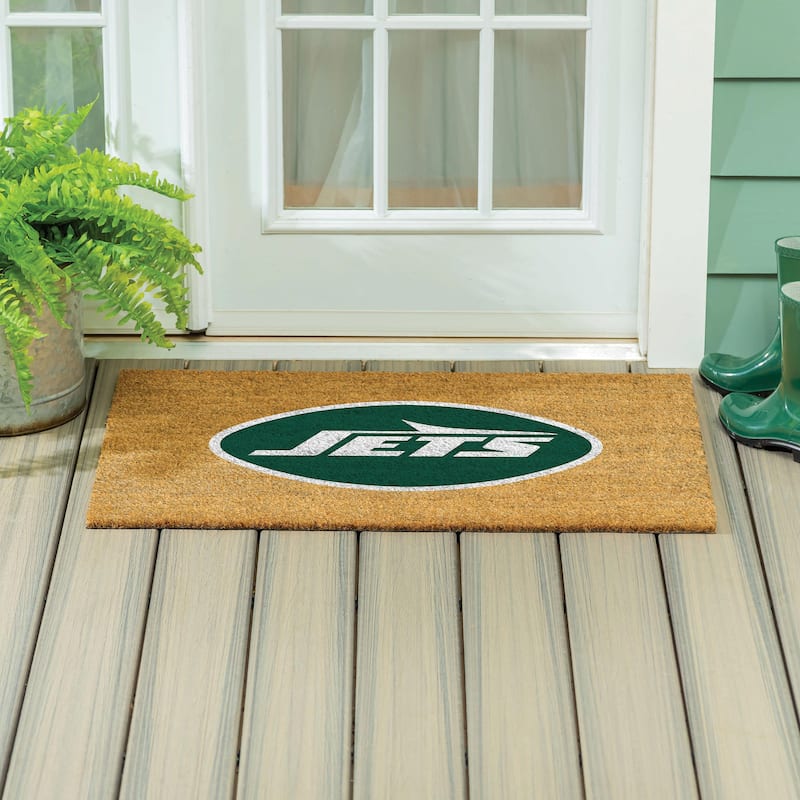 New York Jets Full Color Indoor/Outdoor Coir Mat - 36" x 24"