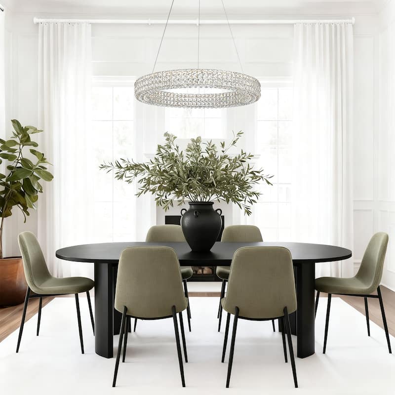 Modern Dimmable LED Crystal Drum Chandelier Glam Ring Lights