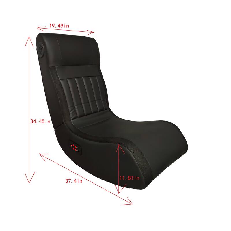 Polyester Foldable Gaming Chair with Bluetooth Speakers, LED Lighting, Vibration Massage and USB Charging Port
