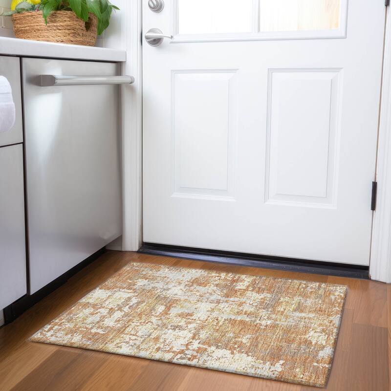 Premium Washable Super Soft Abstract Acree Mayfield Rug - Copper - 1'8" x 2'6"