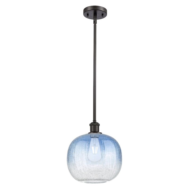Innovations Lighting Endless Possibilities Ballston - Brookhaven Sphere - 1 Light 11" Stem Hung Mini Pendant - Oil Rubbed Bronze/Sapphire Blue