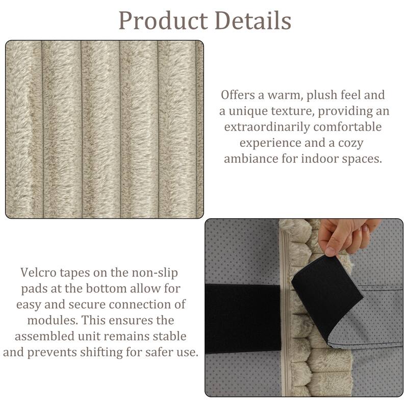 Plush Oversized L-Shape Chaise Lounge