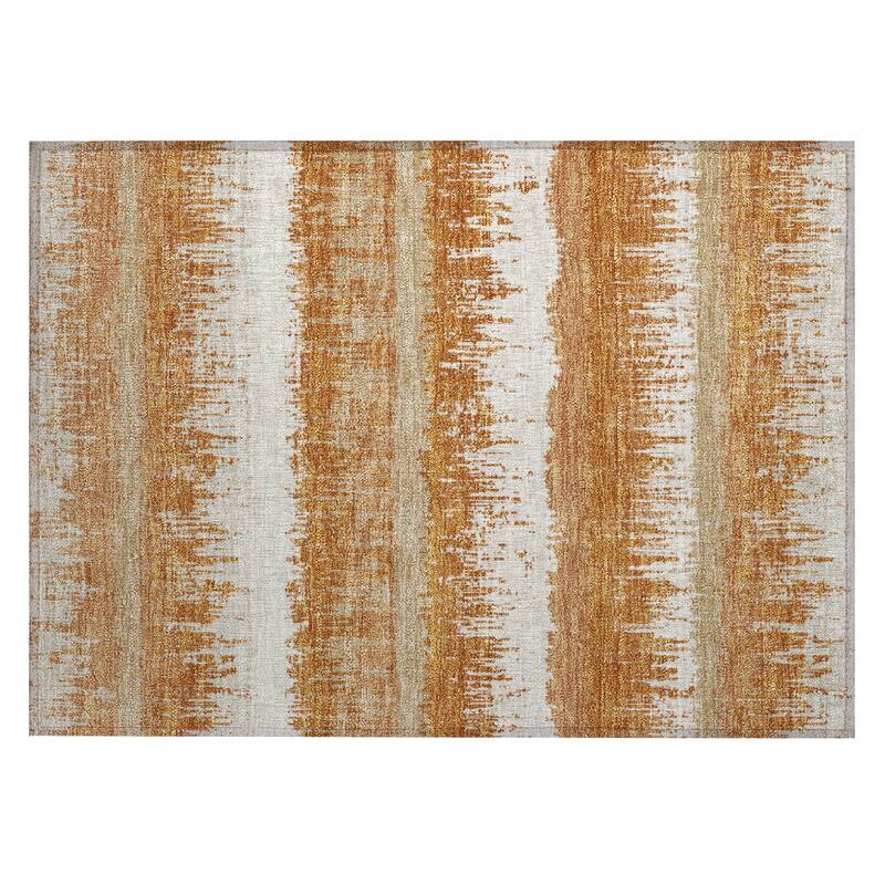 Machine Washable Indoor/ Outdoor Abstract Ombre Chantille Rug