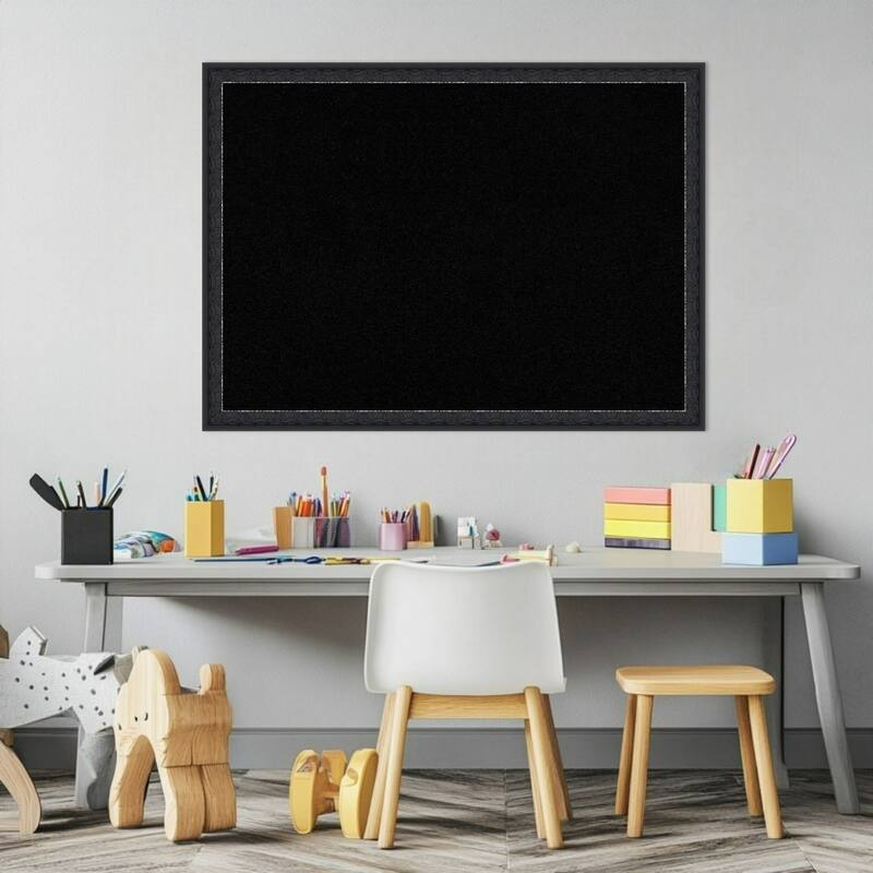 Bethany Black Wood Framed Cork Board - Bulletin Board, Organization Board, Pin Board