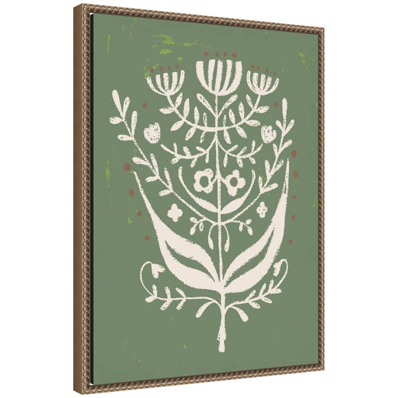 Kate and Laurel Bungalow Charm Green by Vicky Yorke Framed Canvas Wall Art Print - 18 x 24