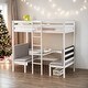 preview thumbnail 1 of 8, Twin Over Twin Bunk Bed, Turn into Upper Bed and Down Desk, White White