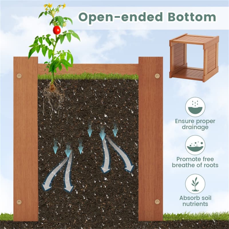Wooden Garden Bench with Planter Boxes Outdoor Patio Seating for Yard Porch and Deck - 68" L x 16" W x 18" H