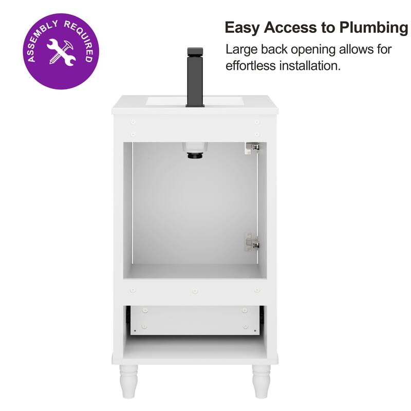 Lace Trim Freestanding Bathroom Vanity Set - Perfect for Bathrooms