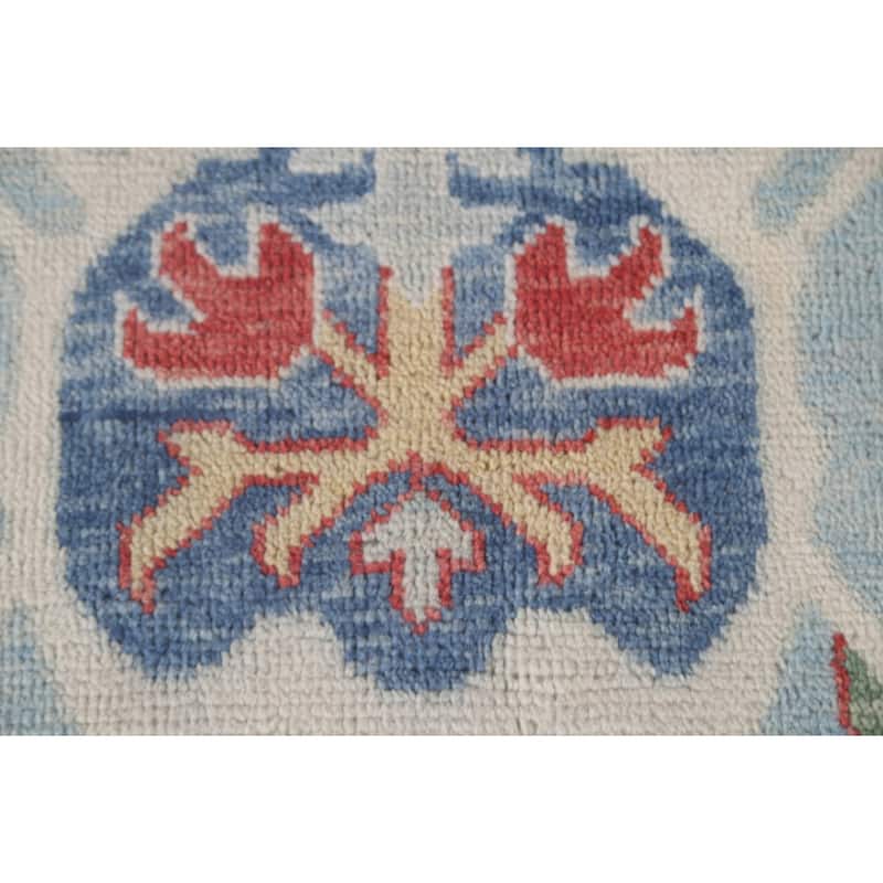 Blue Floral Oushak Oriental Large Area Rug Handmade Wool Carpet - 11'10"x 14'8"