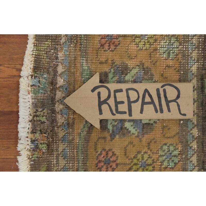 Hand Knotted Oriental 100% Wool Carpet Traditional Floral Oranges & Rust Tabriz Area Rug - 11' 11'' X 9' 4''