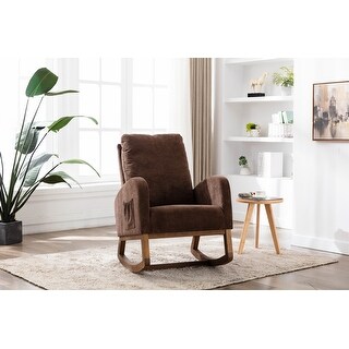 Mid Century Modern Rocking Chair Modern Glider Chair with Wood Legs ...