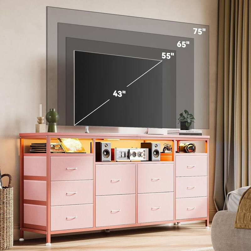 10 Drawer Dresser Tv Stand for 65 70 75 Inch Tv
