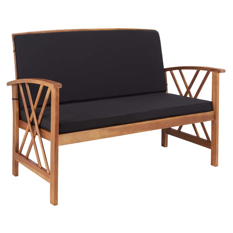 SAFAVIEH Outdoor Fontana 4-piece Acacia Wood Patio Conversation Set