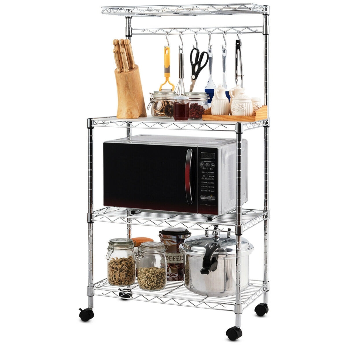 Shop Costway 3 Tier Kitchen Baker S Rack Microwave Oven Stand