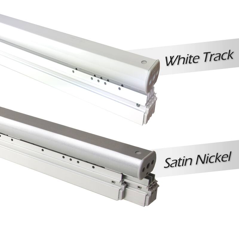 InStyleDesign 5-Panel Single Rail Panel Track Extendable 58"-110"W x 94"H, Panel width 23.5", Swhirly White, Parchment