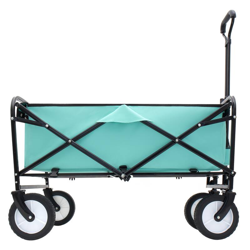 Heavy-Duty All-Terrain Folding Wagon - 360lb Capacity with Storage Straps, Green