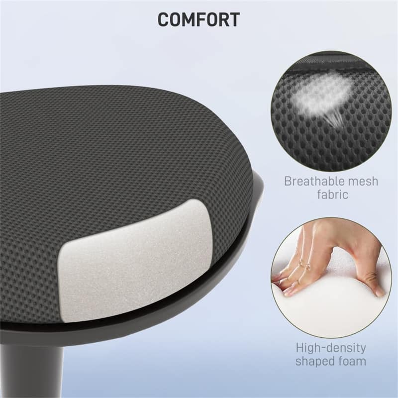 Adjustable Ergonomic Wobble Chair with 360 Swivel and Height Adjustment for Active Sitting and Standing Desk