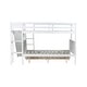 preview thumbnail 10 of 18, Twin over Full Bunk Bed with Slide, Rubber Wood Low Bunk Bed Frame Kids Bed with 2 Drawers & Shelves Storage for Boys Girls