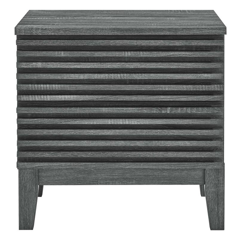 Render Two-Drawer Mid-Century Modern Nightstand