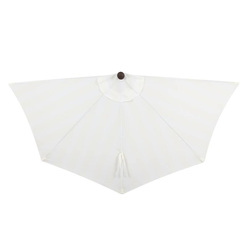 9ft Half Market Umbrella, Scalloped, Crank, Tilt, UV, by JONATHAN Y