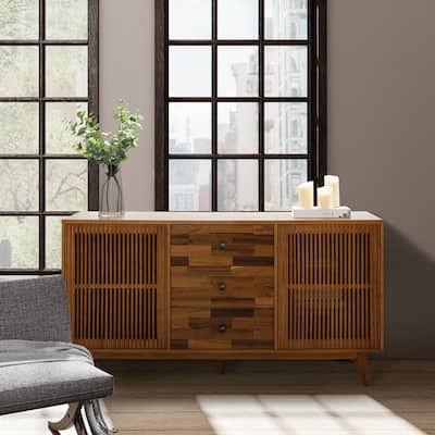 Crrillus Mid-century Sideboard with Slatted Doors by HULALA HOME
