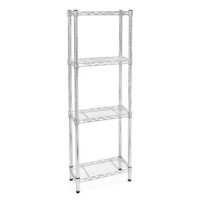 Chrome Wire Shelving with 4 Shelves - 8"d x 18"w