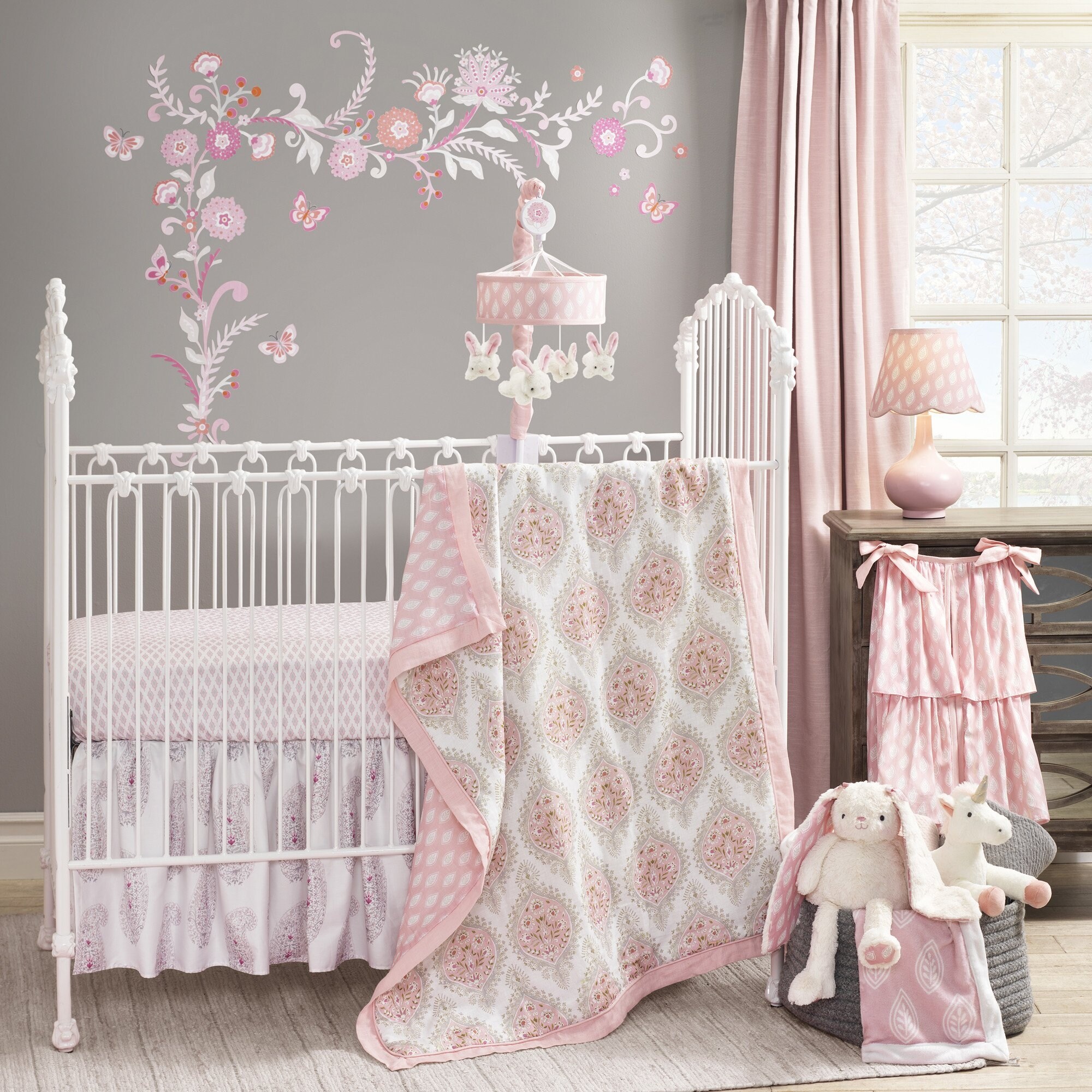 Shop Lambs Ivy Happi By Dena Charlotte Pink White Paisley Leaf