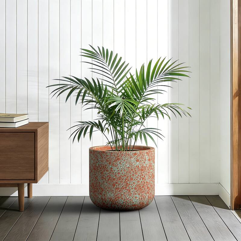 Concrete Round Cylindrical Planter / Pot with Drainage Holes