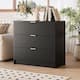 3 Drawer Fluted Dresser, 32 Inch Wide Nightstand with Large Drawer End Table for Bedroom
