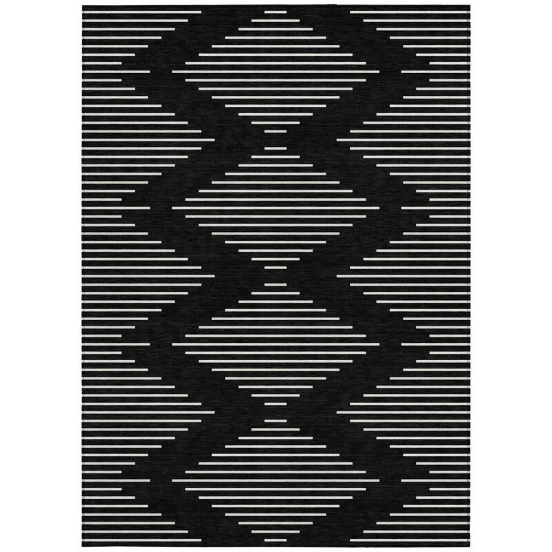 HomeRoots Geometric Transitional Rectangle Outdoor Rug