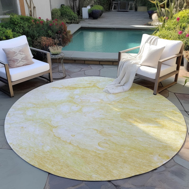 Machine Washable Indoor/ Outdoor Chantille Abstract Modern Rug