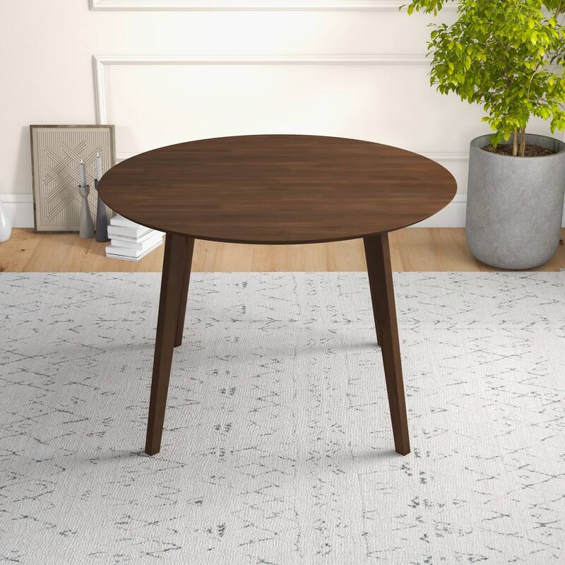 43" Dining Round Table, Modern Side Table for Kitchen Dining Room - Brown