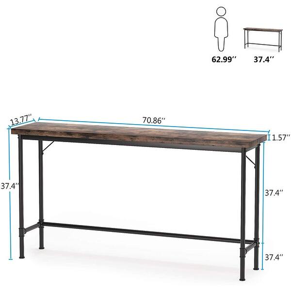 Tribesigns Narrow Console Table Extra Long Industrial Sofa Table Hallway Table For Entryway Overstock 32649149 Hoobro console table, 47.2 narrow sofa table with shelf, industrial entryway table for living room, hallway, foyer, corridor, office, wood look accent entrance table, rustic brown bf20xg01. tribesigns narrow console table extra