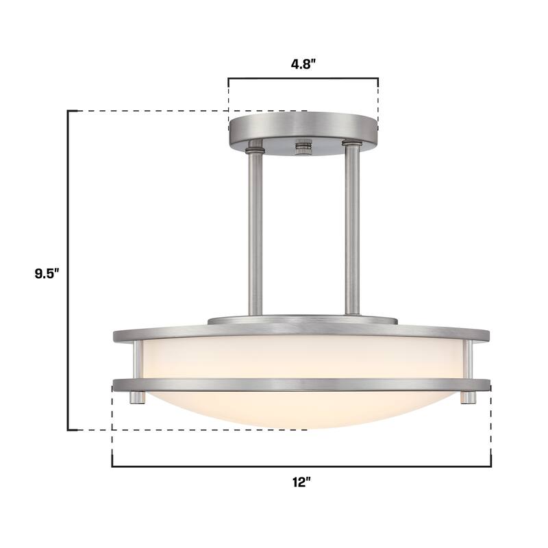 Westinghouse Lighting Lauderdale 12 Inch 15 Watt LED Indoor Semi Flush Mount Ceiling Fixture with Color Temperature Selection