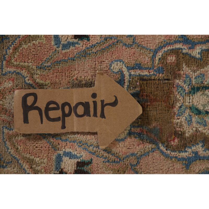 Hand Knotted Oriental 100% Wool Carpet Traditional Floral Coral Mashad Area Rug - 12' 11'' X 9' 6''