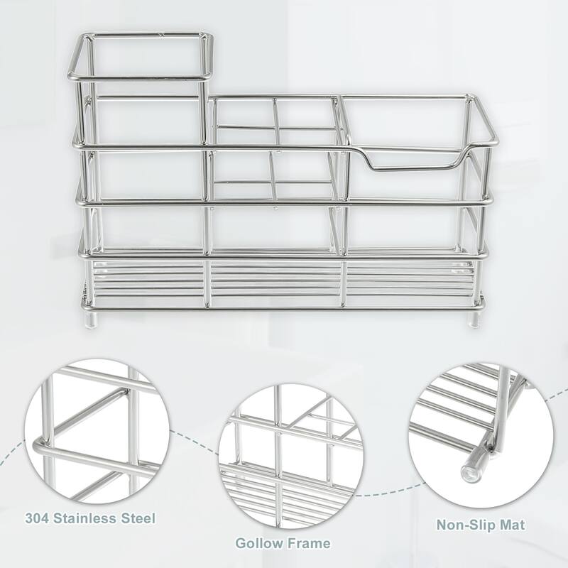 6 Slots 304 Stainless Steel Toothbrush Holder, Toothpaste Holder Stand, Bathroom Kitchen Accessories